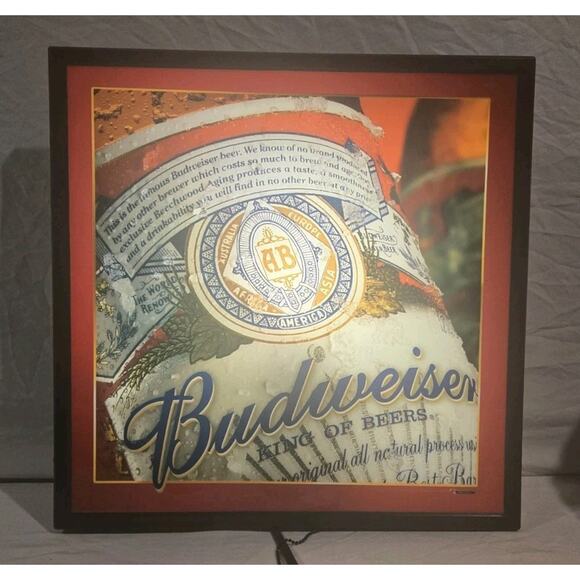 Budweiser Lighted Bar Sign - Picture 1 of 4